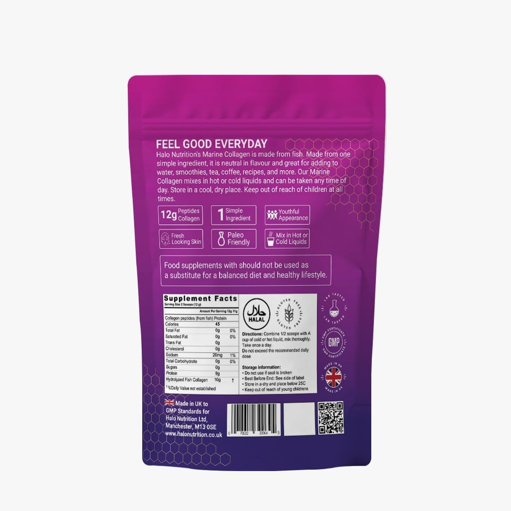 halo nutrition halal marine collagen protein powder
