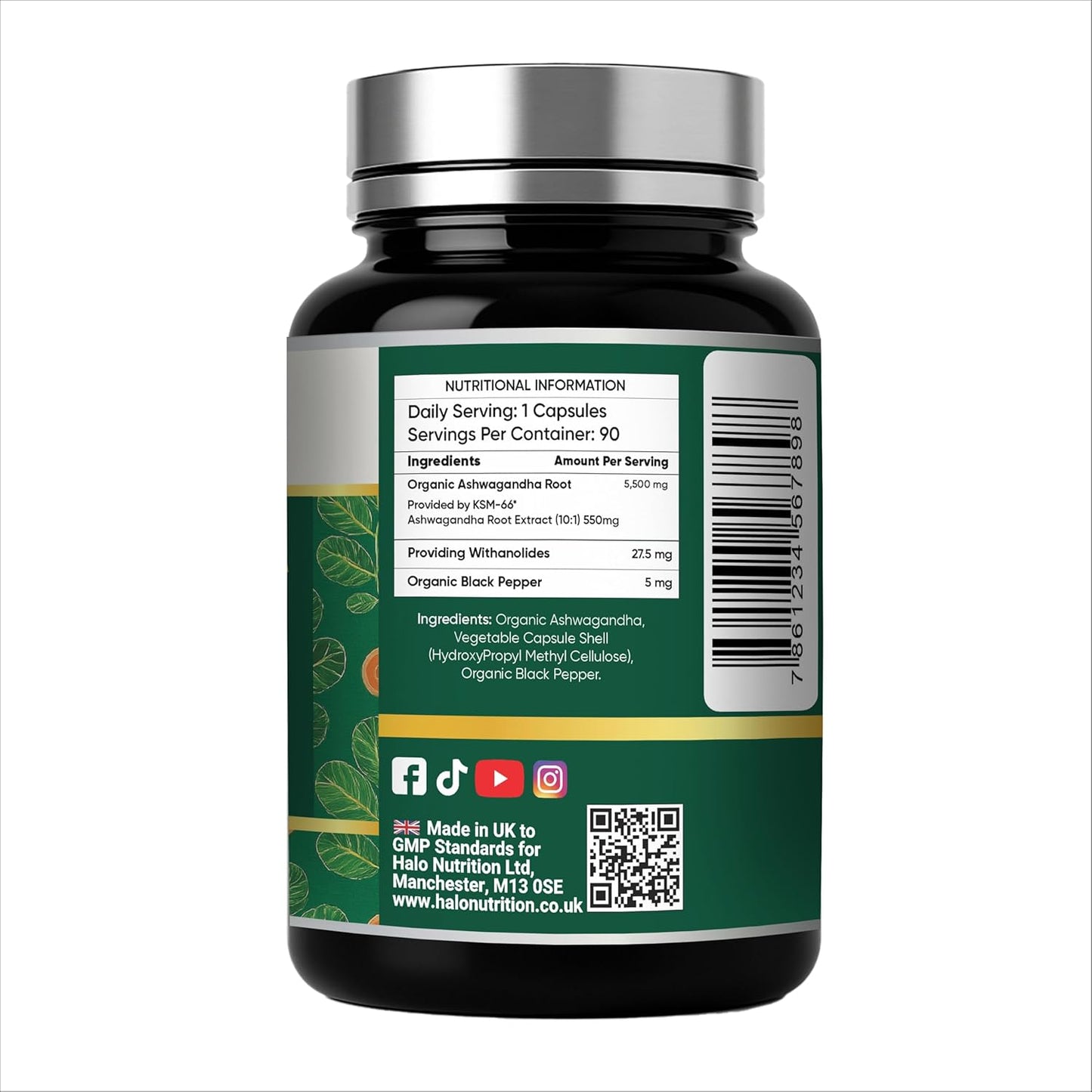 halo nutrition ashwagandha ksm-66® complex capsules
