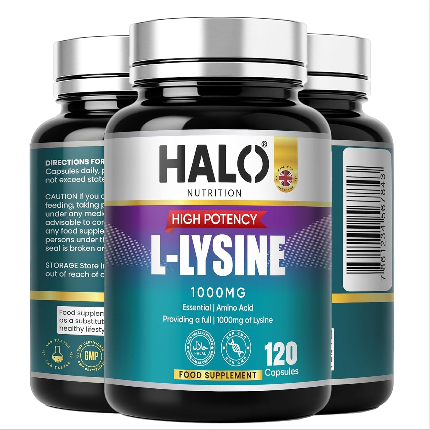 vegan l-lysine 1000mg capsules (120 servings)