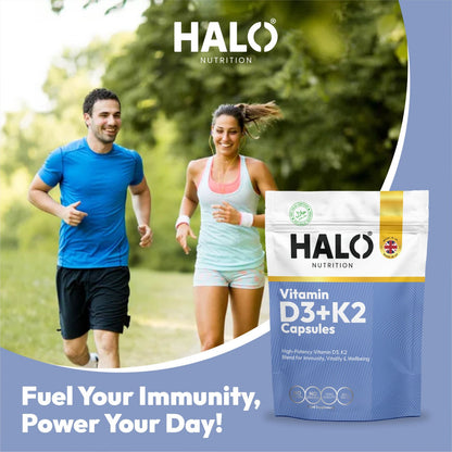 Halo Nutrition Vitamin D3 K2 - 90 Capsules 10,000 IU + K2 450mcg VIT- D3 K2