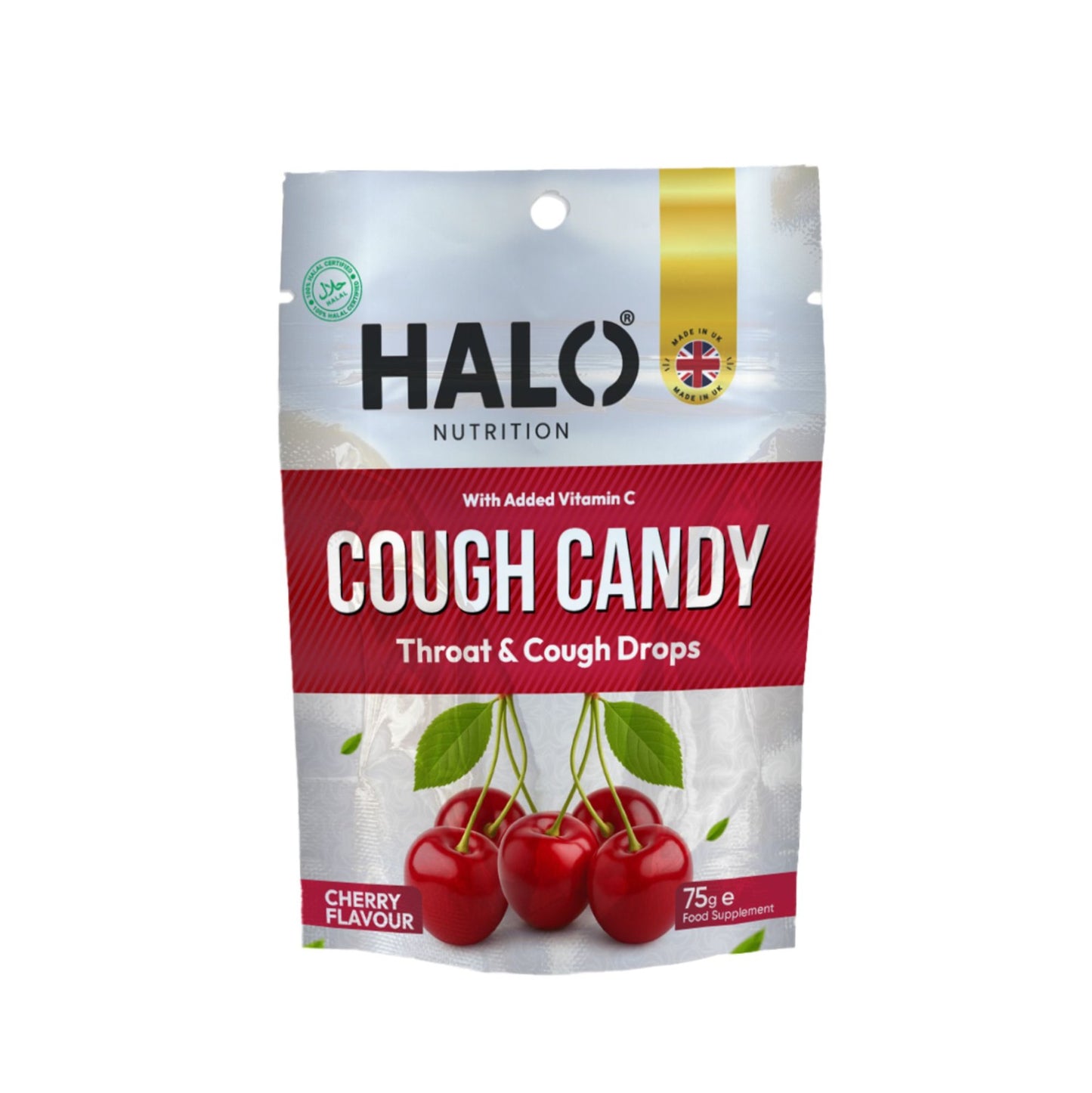 halo nutrition cough candy throat & cough drops 75g