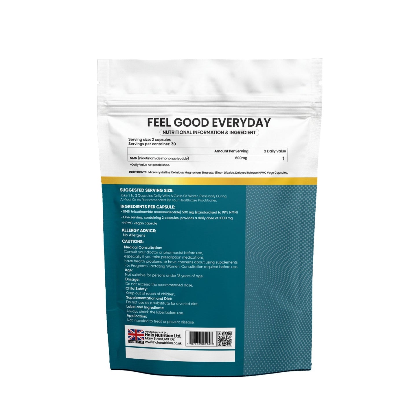 halo nutrition nmn 90 capsules 600mg